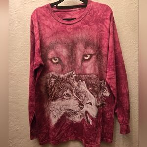 The Mountain Wolf Pack Graphic Tie Dye Long Sleeve T-Shirt L